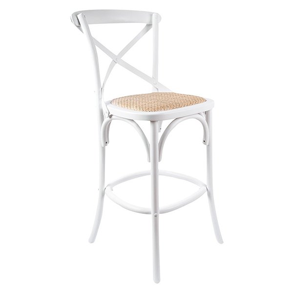 66cm Bella Cross Back Barstool - White