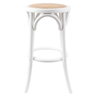 65cm Luca Wood & Rattan Barstool – White