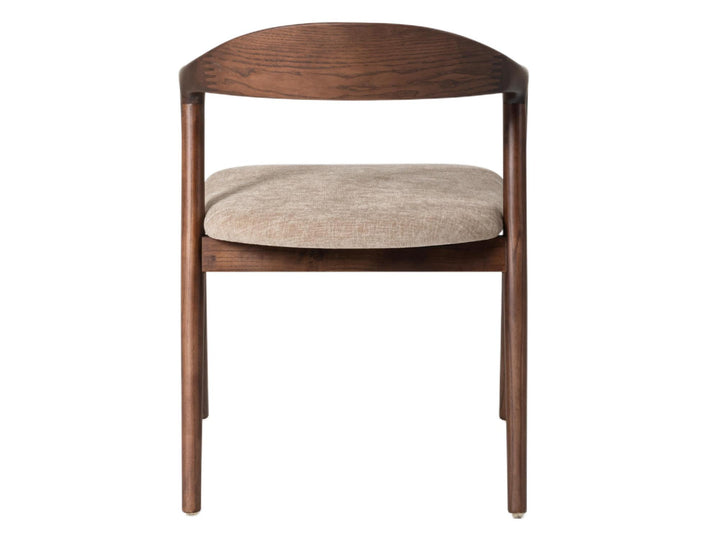 Sally Set of 2 Dining Chair - Beige + Walnut