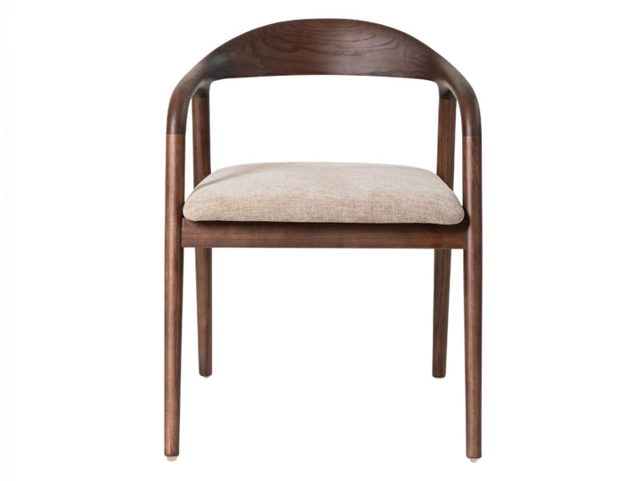 Sally Set of 2 Dining Chair - Beige + Walnut