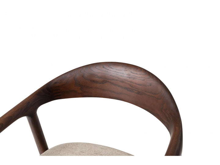 Sally Set of 2 Dining Chair - Beige + Walnut