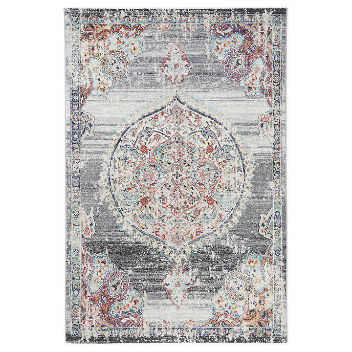 Salsa Hollow Medalion Transitional Grey Rug