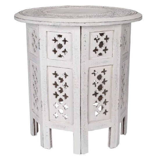 Whitewash San Diego Mango Wood Side Table