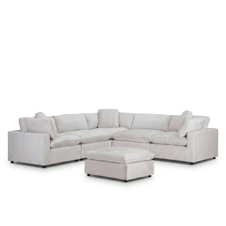 Sanctuary 6 Piece Modular Linen Sofa with Ottoman