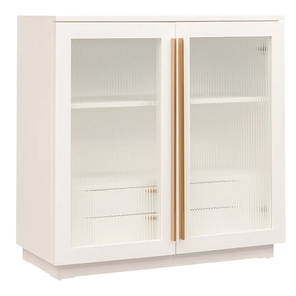 Santiago Oak Bar Cabinet - White