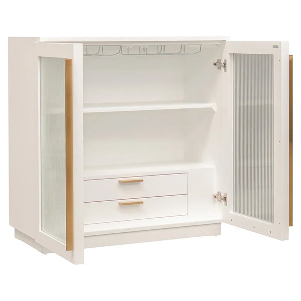 Santiago Oak Bar Cabinet - White