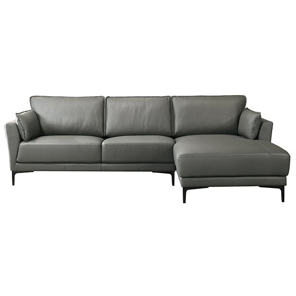 Sapori 3 Seater Leather Sofa with Right Chaise - Anthracite