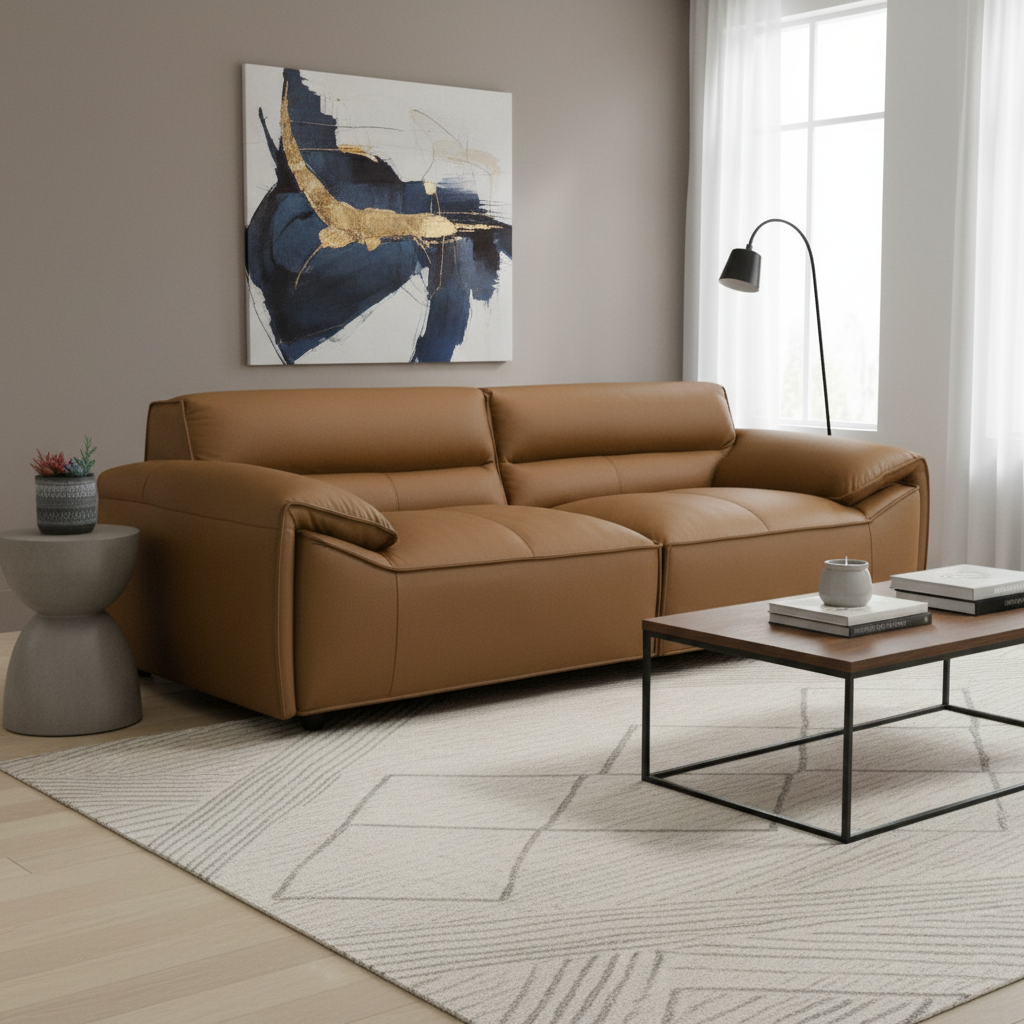 Senna 3 Seater Sofa - Tan Full Leather