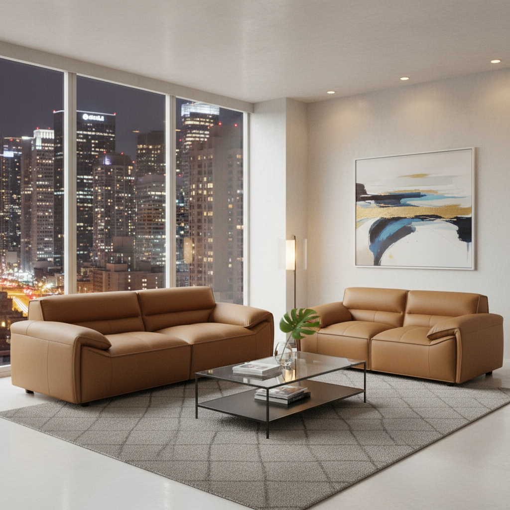 Senna 2 Seater Sofa - Tan Full Leather