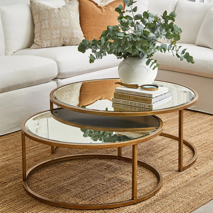 Serene Nesting Coffee Tables - Antique Gold