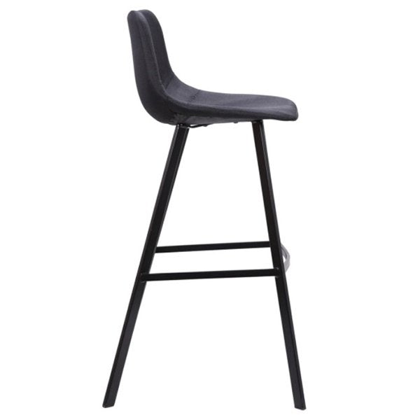 Set Of 2 - Duke 80cm Fabric Bar Stool in Black