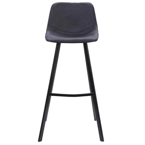 Set Of 2 - Duke 80cm Fabric Bar Stool in Black