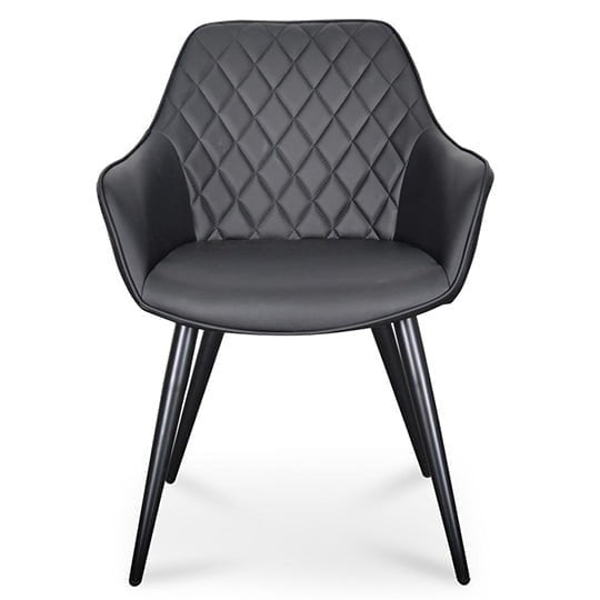 Set Of 2 - George Dining Chair - Black PU