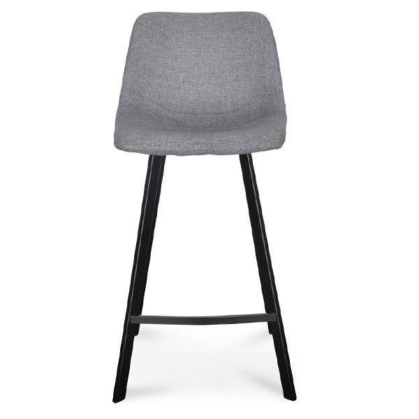 Set of 2 - Duke 65cm Fabric Bar Stool - Dark Grey