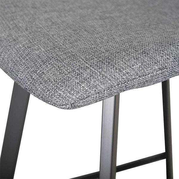 Set of 2 - Duke 65cm Fabric Bar Stool - Dark Grey