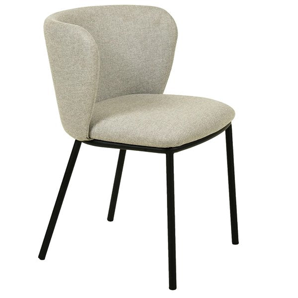 Set of 2 - Flossie Fabric Dining Chair - Coastal Light Grey