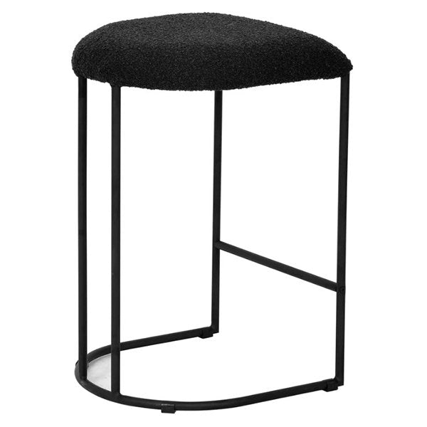 Set of 2 - Galvan 65cm Bar Stool - Black Boucle