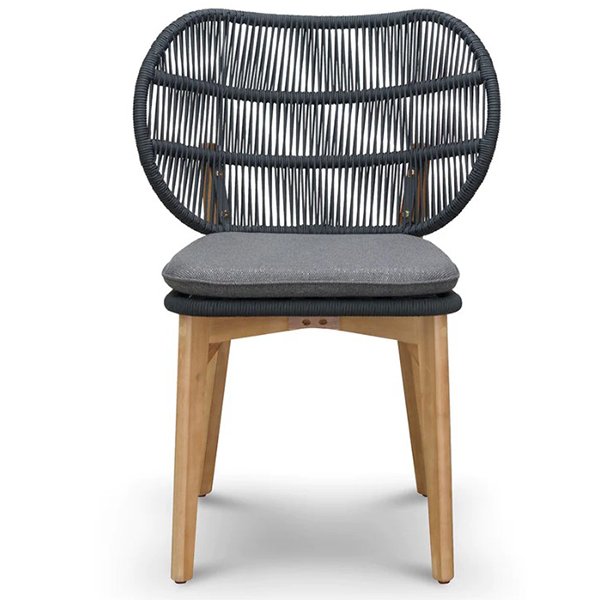 Set of 2 - Jorge Outdoor Dining Chair - Anthracite Grey Cushion