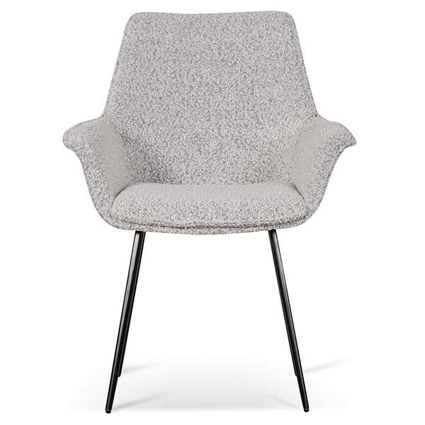 Set of 2 - Nola Fabric Dining Chair - Charcoal Boucle