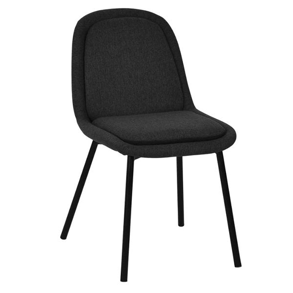 Set of 2 - Robles Fabric Dining Chair - Charcoal Grey