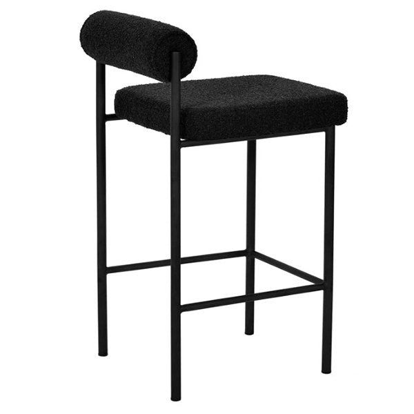 Set of 2 - Shaffer 65cm Bar Stool - Black Boucle