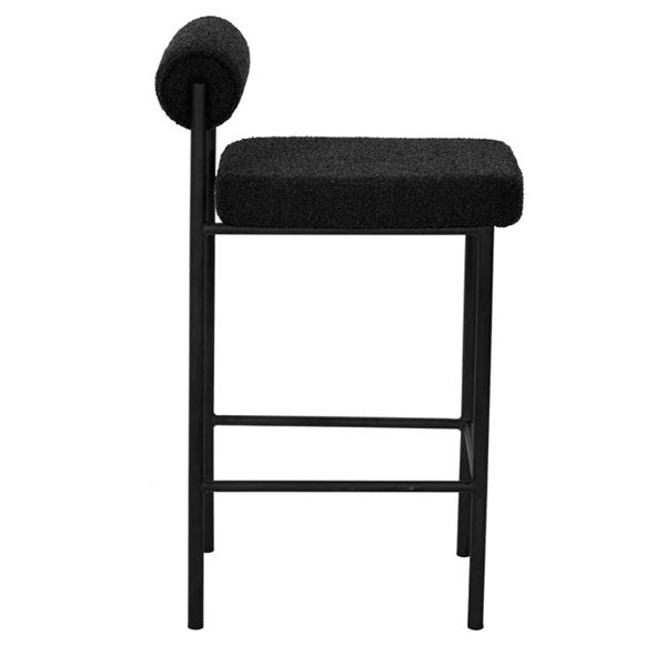 Set of 2 - Shaffer 65cm Bar Stool - Black Boucle