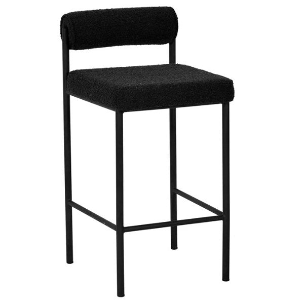 Set of 2 - Shaffer 65cm Bar Stool - Black Boucle