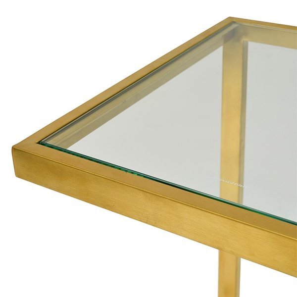 Set of 3 Luke Glass Side Table - Gold Base