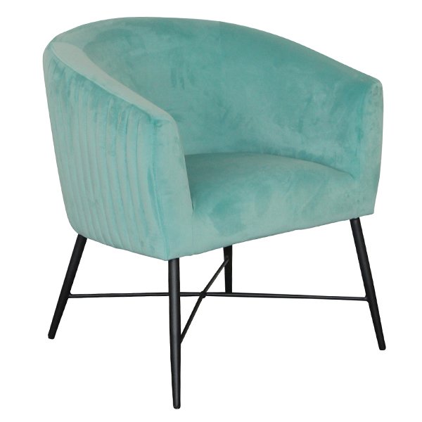 Shaylah Velvet Accent Chair - Aruba Blue