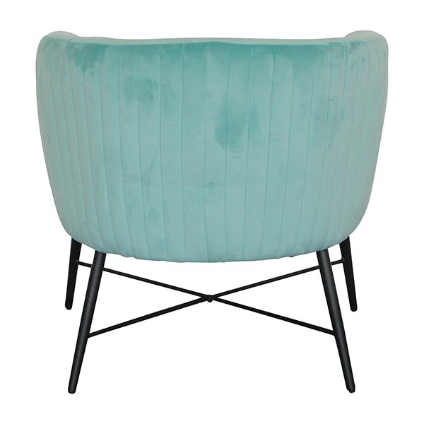 Shaylah Velvet Accent Chair - Aruba Blue
