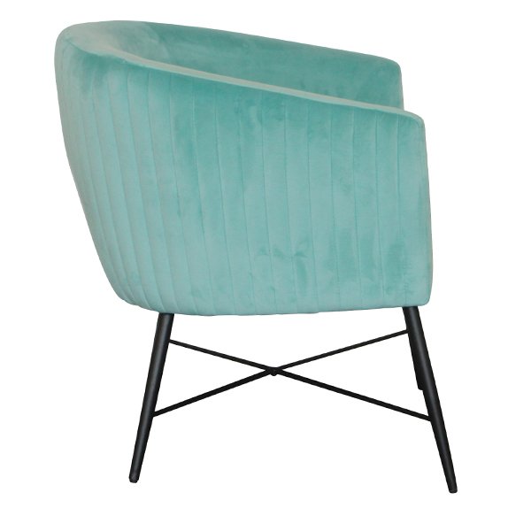 Shaylah Velvet Accent Chair - Aruba Blue