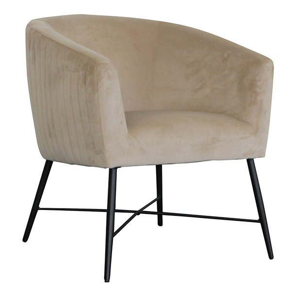 Shaylah Velvet Accent Chair - Nougat