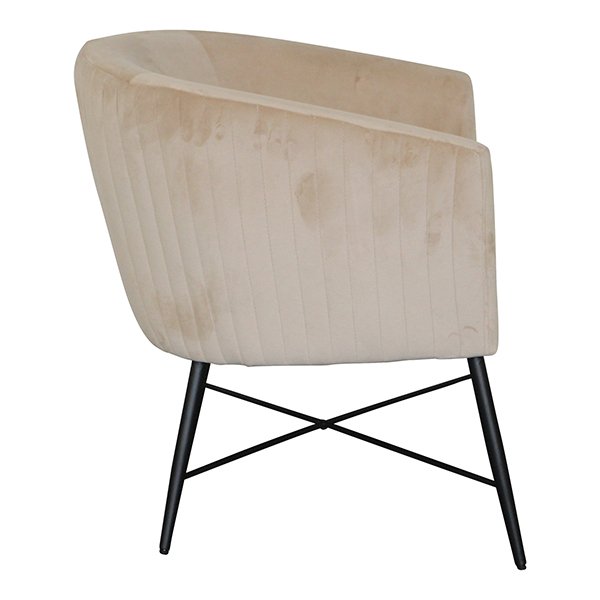 Shaylah Velvet Accent Chair - Nougat