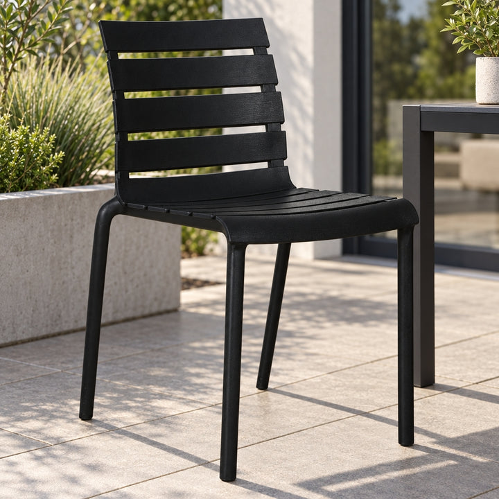 Shayol Outdoor Dining Chair - Black