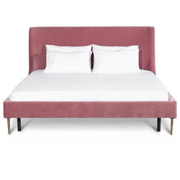 Sheri Queen Bed Frame - Blush Peach Velvet