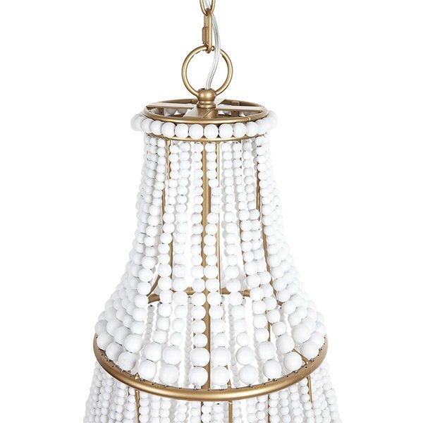 Sierra Beaded Chandelier - Gold & White