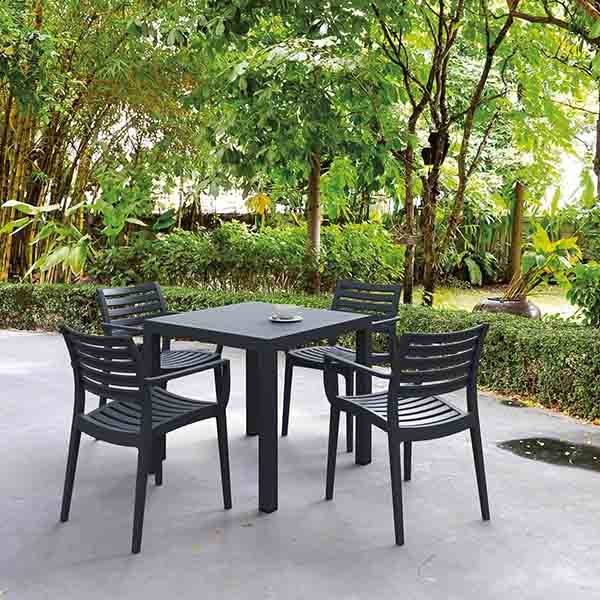 Siesta Ares Indoor Outdoor Square Dining Table 80cm - Anthracite