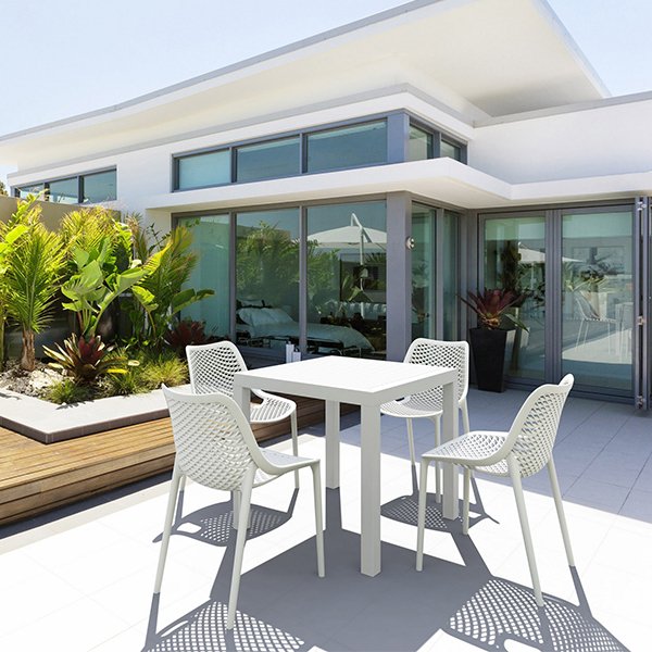 Siesta Ares Indoor Outdoor Square Dining Table 80cm - White