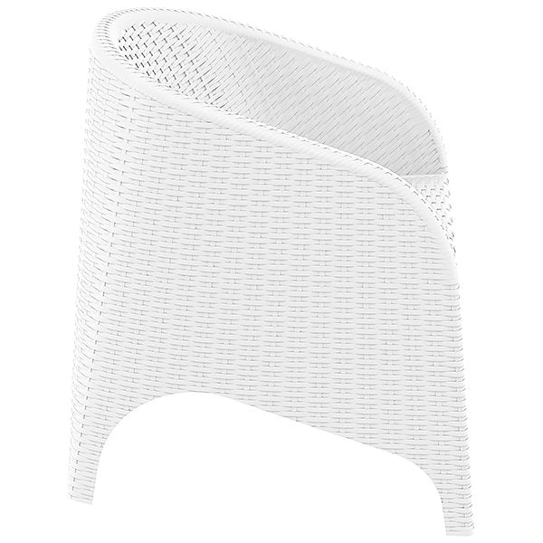 Siesta Aruba Commercial Grade Resin Wicker Indoor Outdoor Armchair - White