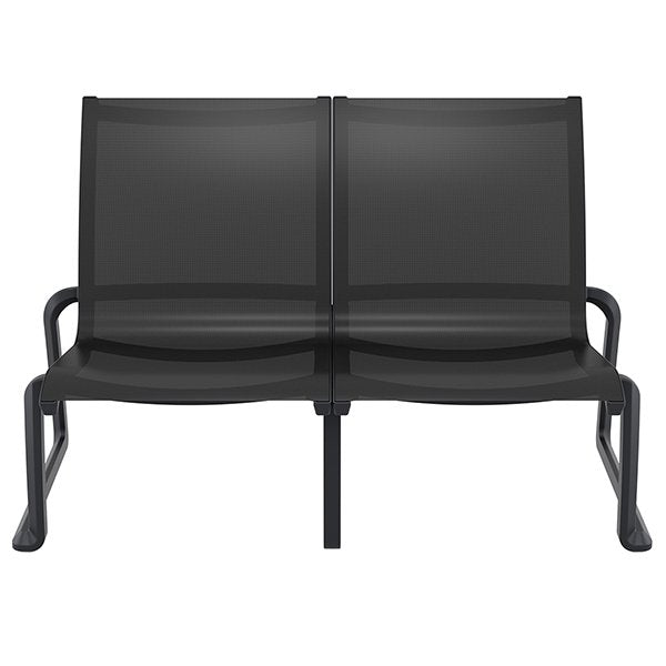 Siesta Pacific Commercial Grade Indoor Outdoor 2 Seater Armless Sofa - Black