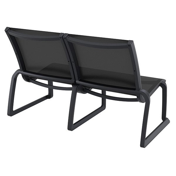 Siesta Pacific Commercial Grade Indoor Outdoor 2 Seater Armless Sofa - Black