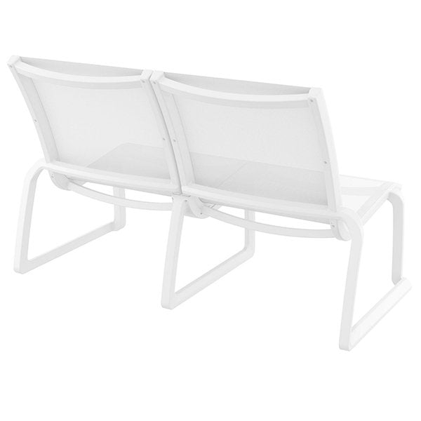 Siesta Pacific Commercial Grade Indoor Outdoor 2 Seater Armless Sofa - White