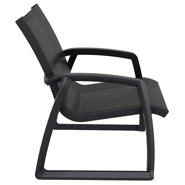 Siesta Pacific Commercial Grade Indoor Outdoor Lounge Armchair - Black