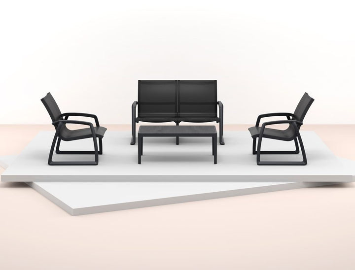 Siesta Pacific Commercial Grade Indoor Outdoor Lounge Armchair - Black