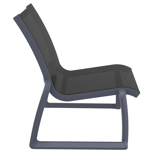 Siesta Pacific Commercial Grade Indoor Outdoor Lounge Chair - Anthracite + Black