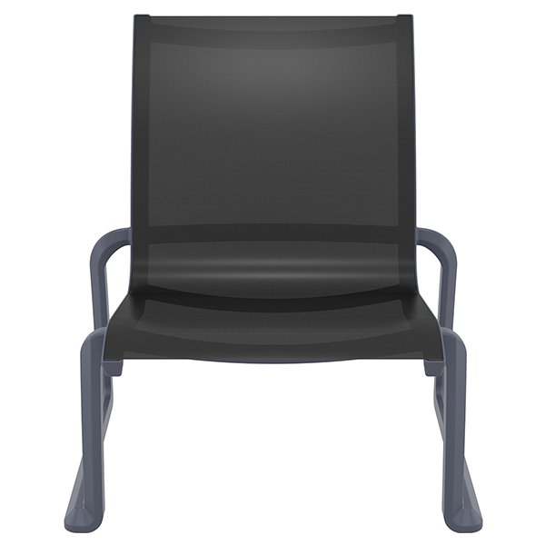 Siesta Pacific Commercial Grade Indoor Outdoor Lounge Chair - Anthracite + Black