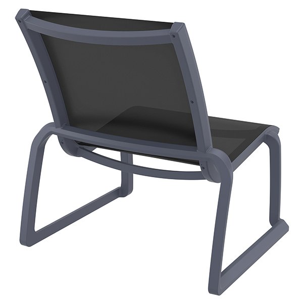 Siesta Pacific Commercial Grade Indoor Outdoor Lounge Chair - Anthracite + Black