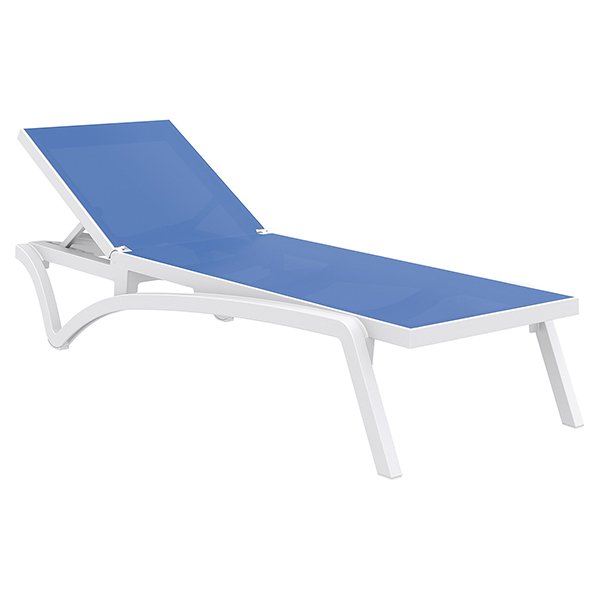 Siesta Pacific Commercial Grade Sun Lounger - Blue + White