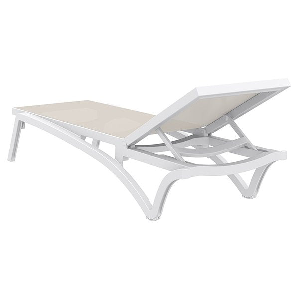Siesta Pacific Commercial Grade Sun Lounger - Taupe + White
