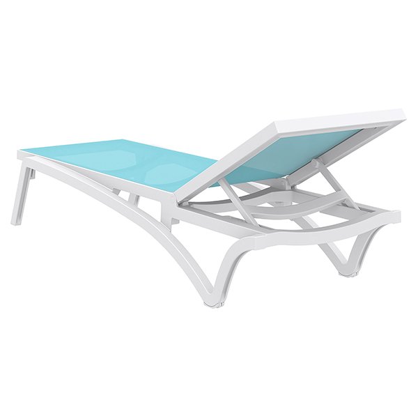 Siesta Pacific Commercial Grade Sun Lounger - Turquoise + White